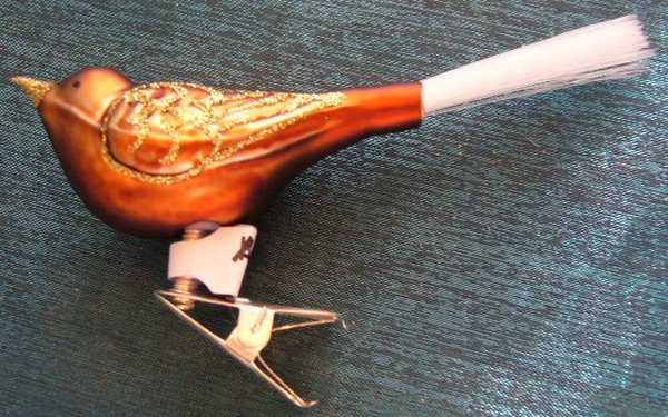 Vogel braun (Glasfaser, Clip), klein 4077AV