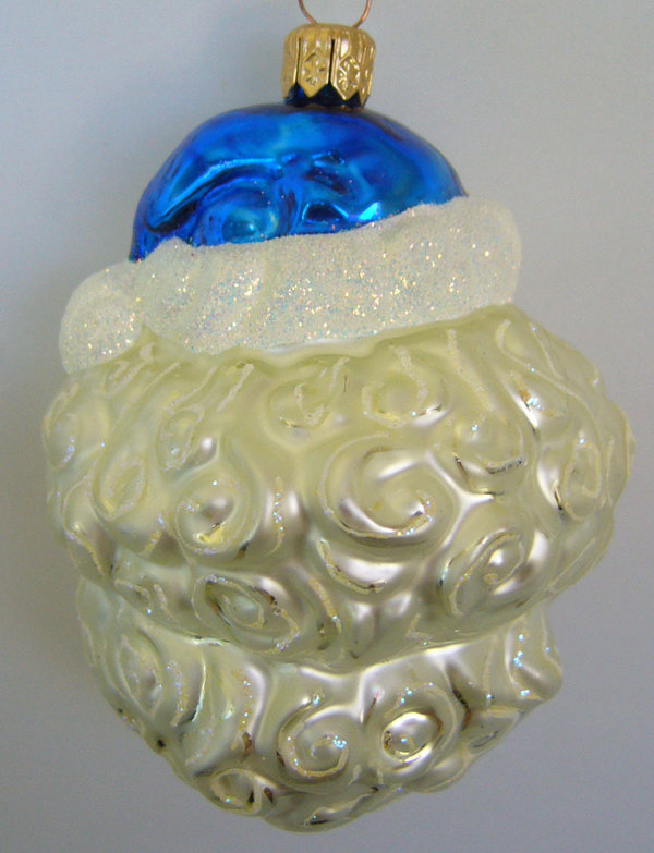 Weihnachtsmann-Kopf "Blaue Mütze" 5128So
