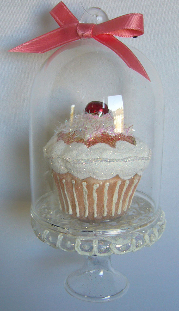 Muffin (Cupcake) rosa in Glasglocke 3168C
